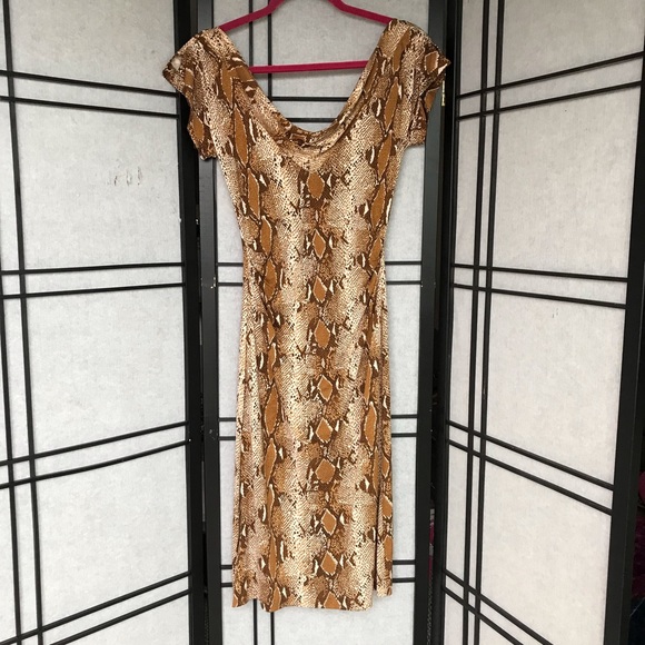 Diane Von Furstenberg Zeke Snakeskin Dress Sz8 - Picture 2 of 9